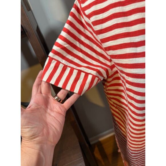 Boden Darcy red white striped t‑shirt dress US 12R Breton nautical preppy cotton - Picture 4 of 9